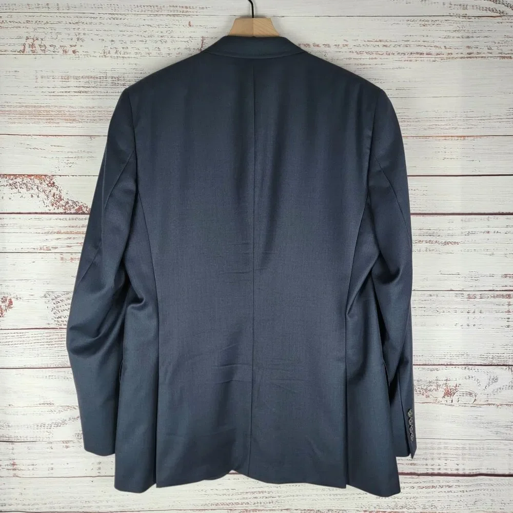 Ted Baker Jones CT Blazer Mens Size 42 L Endurance 100% Wool Dark Blue Office